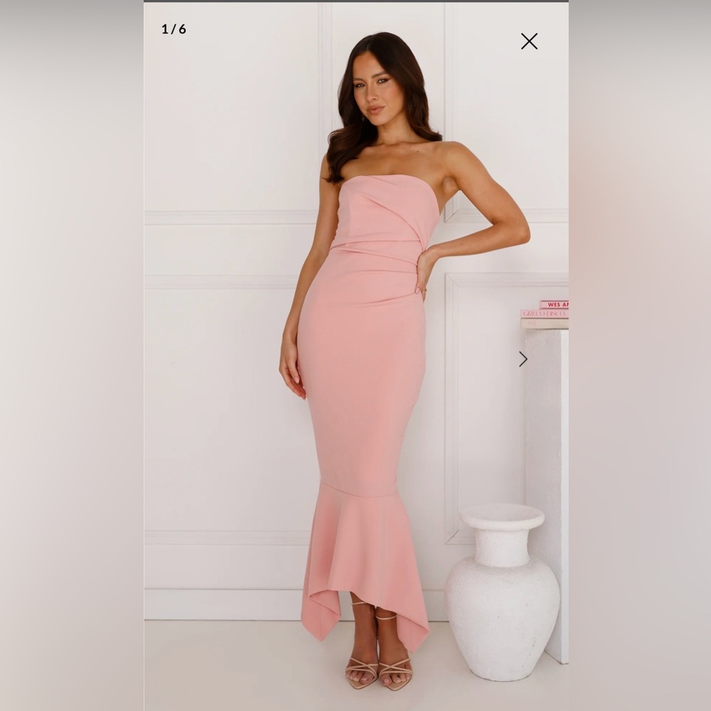 Hello Molly Elegant Pink Strapless Dress